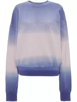 JW Anderson толстовка из органического хлопка с эффектом градиента, фиолетовый