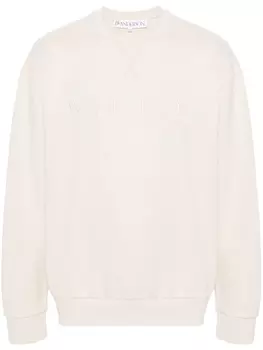 JW Anderson толстовка с вышитым логотипом, нейтральный цвет