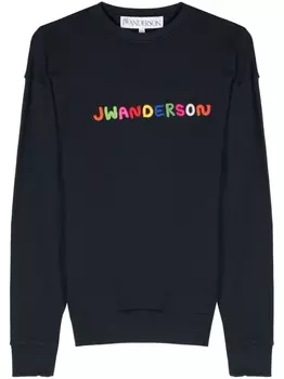 JW Anderson толстовка с вышитым логотипом, синий
