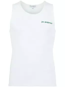 JW Anderson топ из джерси с вышивкой, белый
