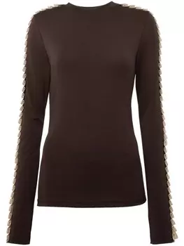 JW Anderson топ с длинными рукавами и плиссировкой, коричневый