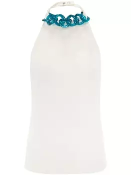 JW Anderson топ с вырезом халтер и цепочкой, белый