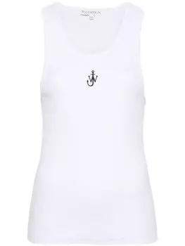 JW Anderson топ с вышитым логотипом, белый