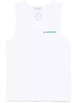 JW Anderson топ с вышитым логотипом, белый