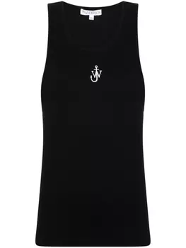 JW Anderson топ с вышитым логотипом, черный
