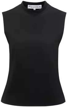 JW Anderson топ с вышитым логотипом, черный