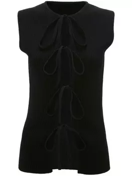 JW Anderson топ в рубчик с бантами, черный