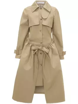JW Anderson тренч со сборками, нейтральный цвет