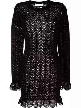 JW Anderson трикотажное платье с фестонами, черный