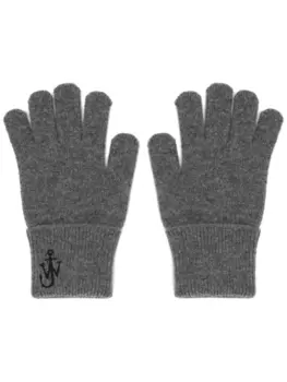 JW Anderson трикотажные перчатки с логотипом Anchor, серый