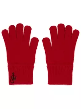 JW Anderson трикотажные перчатки с логотипом Anchor, красный