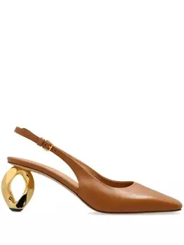 JW Anderson туфли Catena с открытой пяткой 80 мм, коричневый