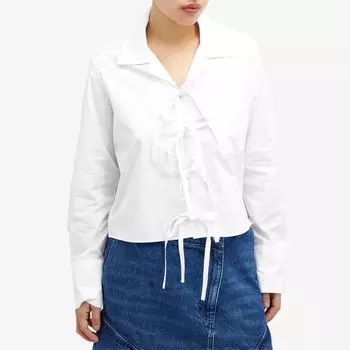 Jw Anderson Укороченная рубашка с галстуком-бабочкой, белый