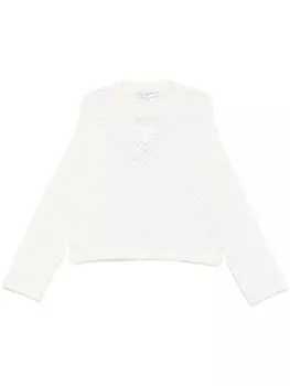 JW Anderson укороченный свитер с декоративной строчкой, белый