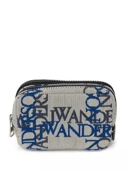 JW Anderson жаккардовый клатч на молнии с логотипом, серый