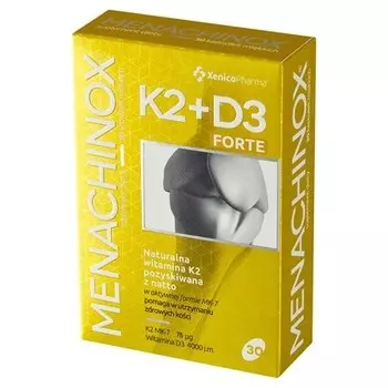 K2 D3 4000 Forte 30 капсул - витаминная добавка K и D Menachinox