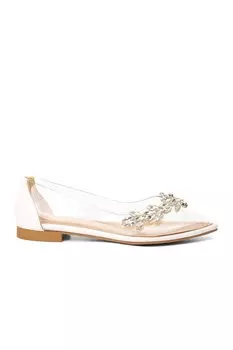 K305 Прозрачная женская повседневная обувь с белым камнем Ayakmod