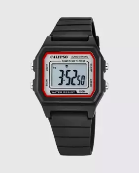 K5805/4 Digital Crush Черные резиновые мужские часы Calypso, черный