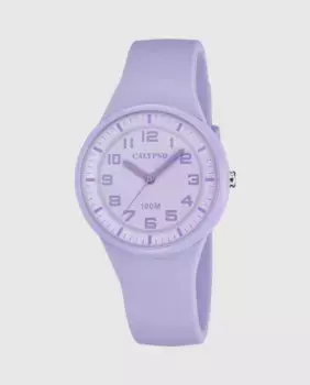 K5851/5 Модные фиолетовые женские часы из каучука Calypso, фиолетовый