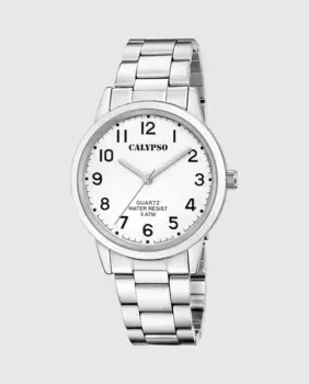 K5858/1 Базовые мужские часы из серебристой стали Calypso, серебряный