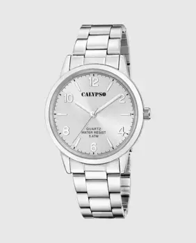 K5858/2 Базовые мужские часы из серебристой стали Calypso, серебряный