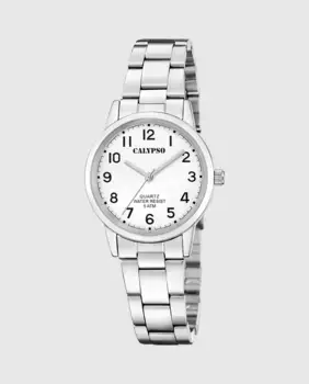 K5859/1 Базовые женские часы из серебристой стали Calypso, серебрянный