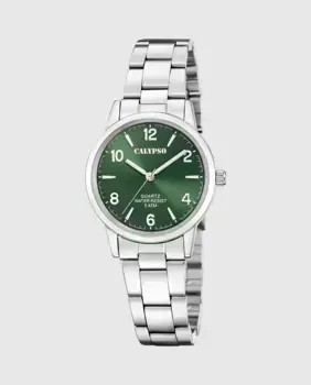 K5859/6 Базовые серебристые стальные женские часы Calypso, серебряный