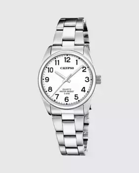 K5863/1 Базовые женские часы из серебристой стали Calypso, серебрянный