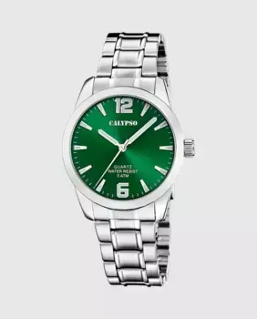 K5866/5 Базовые мужские часы из серебристой стали Calypso, серебряный