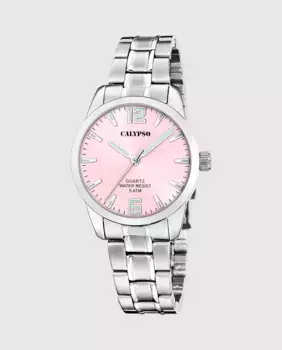 K5867/5 Базовые женские часы из серебристой стали Calypso, серебряный