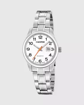 K5873/1 Базовые женские часы из серебристой стали Calypso, серебрянный