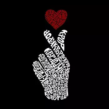 K-Pop — мужская бейсбольная футболка реглан с рисунком Word Art LA Pop Art