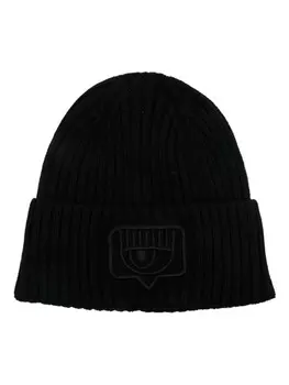 Кьяра Ферраньи Шапка-бини с нашивками в виде глаз Chiara Ferragni, черный