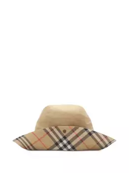 Кабардиновая шляпа в клетку BURBERRY, нейтральный