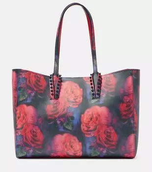 Кабата маленькая кожаная сумка-тоут Christian Louboutin, разноцветный