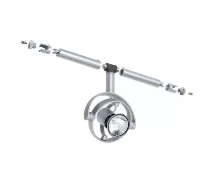 Кабельно-рейочная система Paulmann 2Easy Spot Mac круглая 5x20W GU4 матовый хром 12В пластик4465