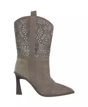 Каблук ботильона со стразами Alma En Pena, серый