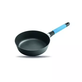 Качественная кастрюля с высокими бортиками, светло-голубая, 24 см, высота 7 см, объем 2 л, эргономичная ручка, ИНДУКЦИЯ Squality