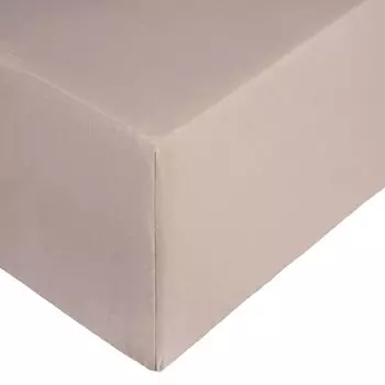 Качественная простынь на подгонке 180х200х25 см-200х200 см. 100% хлопок, цвет: песочный, размеры: 180-200 х 200 х 25 см ASPHALD