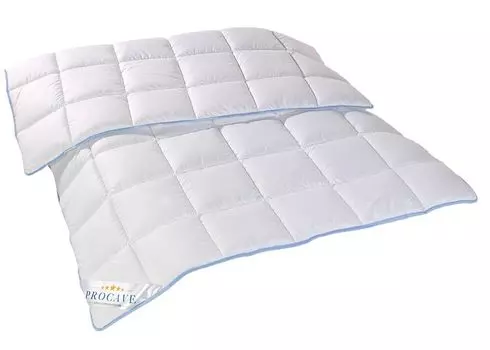 Качественное всесезонное пуховое одеяло PROCAVE TopCool на весь год 260x220 см - спите спокойно - впитывает влагу тела, дышащее белое одеяло как круглогодичное одеяло