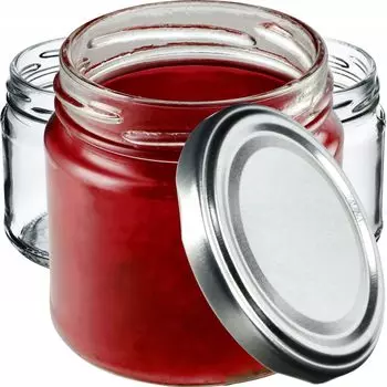 KADAX Банки для консервации с крышками "Лерма", банки для консервации, 200 мл, 50 шт, крышки серебристые