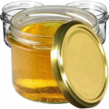 KADAX Банки для консервации с крышками "Тарту", банки для консервирования, 235мл, 50 штук, крышки золотые