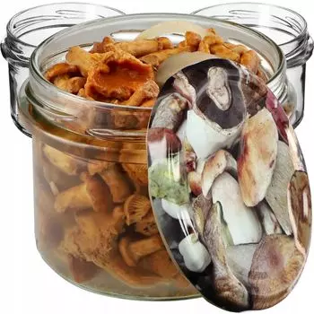 KADAX Банки для консервации с крышками "Тарту", банки для консервирования, 235мл, 100 штук, крышки с грибным узором