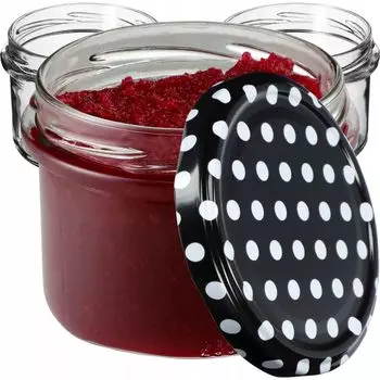 KADAX Банки для консервации с крышками "Тарту", банки для консервирования, 235мл, 20 штук, черный горошек