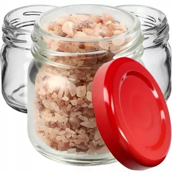 KADAX Банки для консервирования "Halli", банки для консервирования 40 мл, мини-баночки для консервирования, с крышками, упаковка 20 шт., красные крышки