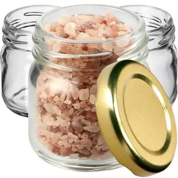 KADAX Банки для консервирования "Halli", баночки для консервирования 40 мл, мини баночки для консервирования, с крышками, золотые крышки, 20 шт