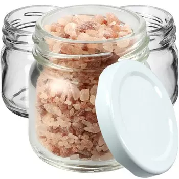 KADAX Банки для консервирования "Халли", баночки для консервирования 40 мл, мини баночки для консервирования, с крышками, 50 штук, белые крышки