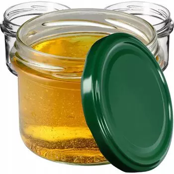 KADAX Банки для консервирования с крышками "Тарту", банки для консервирования, 235мл, 10 шт., зеленая крышка