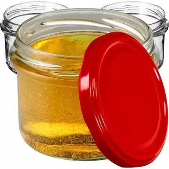 KADAX Банки для консервирования с крышками "Тарту", банки для консервирования, 235мл, 50 штук, красная крышка