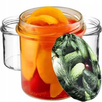 KADAX Банки для варенья 350 мл, диаметр 82 мм, банки для консервирования с завинчивающимися крышками, банки для меда, банки для консервирования